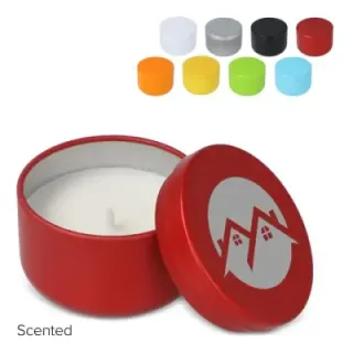Asana unscented plant based candle in recycled tin - LT90743 (gadzety reklamowe)